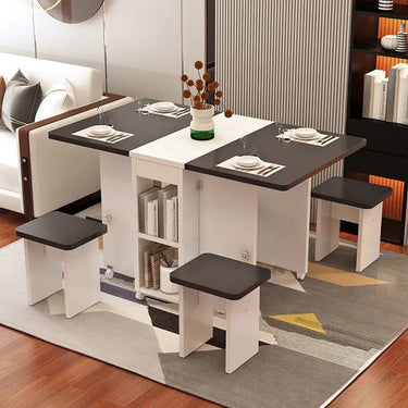 Compact Retractable Folding Dining Table Set - InspiredGrabs.com